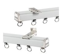 XWJOYW Tringle à Rideaux Multi-usages en Aluminium, Tringle à Rideaux de séparation, Rail Silencieux, pour Espace, Salon, hôpital, Chambre, Salle de Douche, Camping-Car (Blanc, 100 cm/3,3 pi)