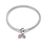 XWN Bracelet Pour Femme for Bead Charms Argent Sterling 925, Bracelet Serpentine Compatible avec Pandora Charme Pearl B1