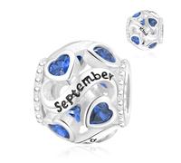 XWN Charme Perles en argent sterling 925 avec pierre de naissance pour bracelet Pandora Compatible avec les collier et bracelets européens pour femmes et filles
