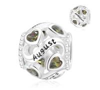 XWN Charme Perles en argent sterling 925 avec pierre de naissance pour bracelet Pandora Compatible avec les collier et bracelets européens pour femmes et filles