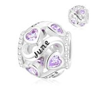 XWN Charme Perles en argent sterling 925 avec pierre de naissance pour bracelet Pandora Compatible avec les collier et bracelets européens pour femmes et filles