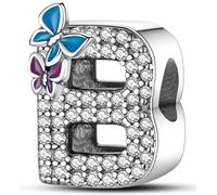 XWN Lettre Charme Perles de Alphabet A à Z en argent sterling 925 pour bracelet et collier Pandora Compatible avec bracelets européens pour femmes et filles