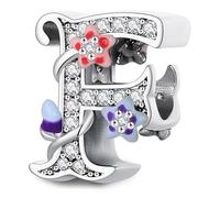 XWN Lettre Charme Perles de Alphabet A à Z en argent sterling 925 pour bracelet et collier Pandora Compatible avec bracelets européens pour femmes et filles