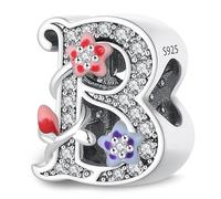 XWN Lettre Charme Perles de Alphabet A à Z en argent sterling 925 pour bracelet et collier Pandora Compatible avec bracelets européens pour femmes et filles