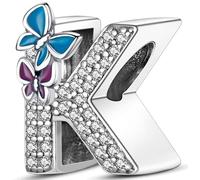 XWN Lettre Charme Perles de Alphabet A à Z en argent sterling 925 pour bracelet et collier Pandora Compatible avec bracelets européens pour femmes et filles
