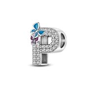 XWN Lettre Charme Perles de Alphabet A à Z en argent sterling 925 pour bracelet et collier Pandora Compatible avec bracelets européens pour femmes et filles