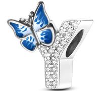XWN Lettre Charme Perles de Alphabet A à Z en argent sterling 925 pour bracelet et collier Pandora Compatible avec bracelets européens pour femmes et filles