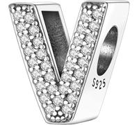 XWN Lettre Charme Perles de Alphabet A à Z en argent sterling 925 pour bracelet et collier Pandora Compatible avec bracelets européens pour femmes et filles