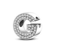 XWN Lettre Charme Perles de Alphabet A à Z en argent sterling 925 pour bracelet et collier Pandora Compatible avec bracelets européens pour femmes et filles