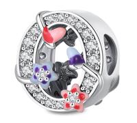 XWN Lettre Charme Perles de Alphabet A à Z en argent sterling 925 pour bracelet et collier Pandora Compatible avec bracelets européens pour femmes et filles