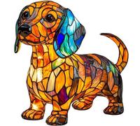 XWNGDAFEVF Lampe de table rétro en résine teintée en forme de bouledogue français - Veilleuse 3D pour animal domestique - Cadeau amusant pour les amoureux des chiens (teckel)