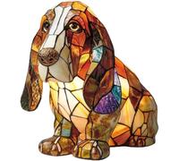 XWNGDAFEVF Lampe de table rétro en résine teintée en forme de bouledogue français - Veilleuse 3D pour animal domestique - Cadeau amusant pour les amoureux des chiens (lévrier basset)