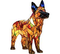 XWNGDAFEVF Lampe de table rétro en résine teintée en forme de bouledogue français - Veilleuse 3D pour animal domestique - Cadeau amusant pour les amoureux des chiens (chien de berger)