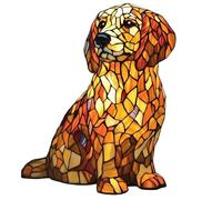 XWNGDAFEVF Lampe de table rétro en résine teintée en forme de bouledogue français - Veilleuse 3D pour animal domestique - Cadeau amusant pour les amoureux des chiens (Golden Retriever2)