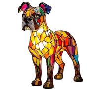 XWNGDAFEVF Lampe de table rétro en résine teintée en forme de bouledogue français - Veilleuse 3D pour animal domestique - Cadeau amusant pour les amoureux des chiens (Boxer)