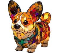 XWNGDAFEVF Lampe de table rétro en résine teintée en forme de bouledogue français - Veilleuse 3D pour animal domestique - Cadeau amusant pour les amoureux des chiens (Corgi2)