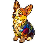 XWNGDAFEVF Lampe de table rétro en résine teintée en forme de bouledogue français - Veilleuse 3D pour animal domestique - Cadeau amusant pour les amoureux des chiens (Corgi1)