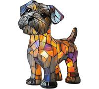XWNGDAFEVF Lampe de table rétro en résine teintée en forme de bouledogue français - Veilleuse 3D pour animal domestique - Cadeau amusant pour les amoureux des chiens (schnauzer)