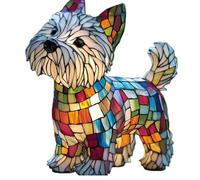 XWNGDAFEVF Lampe de table rétro en résine teintée en forme de bouledogue français - Veilleuse 3D pour animal domestique - Cadeau amusant pour les amoureux des chiens (Westie)