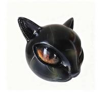 XWNGDAFEVF Luxury Black Cat Stone Elegant Sculpture Hand-Carved Crystals and Healing Stones Carved Cat Statue Home Anniversary Decoration for Cats Lovers, Yellow