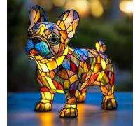 XWNGDAFEVF Siamese Lamp Dog and Cat Series Art Table Lamp Animal Statue Home Desktop Decoration LED Night Light, Bulldog