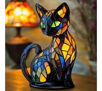 XWNGDAFEVF Siamese Lamp Dog and Cat Series Art Table Lamp Animal Statue Home Desktop Decoration LED Night Light, Cat 1