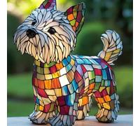 XWNGDAFEVF Siamese Lamp Dog and Cat Series Art Table Lamp Animal Statue Home Desktop Decoration LED Night Light, Westie