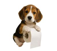 XWNGDAFEVF Wall-Mounted Toilet Paper Holder 3D Printed Resin Dog Cat Sculpture Funny Tissue Roll Dispenser Bathroom Decor, Beagle