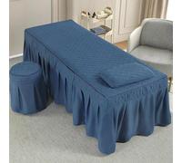 XWNXQ Housse de Table de Massage avec Ouverture pour Le Visage, Drap de Massage Lavable, avec Jupe, taie d'oreiller Non Incluse, pour Utilisation sur Une Table de Massage
