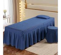 XWNXQ Housse de Table de Massage avec Ouverture pour Le Visage, Drap de Massage Lavable, avec Jupe, taie d'oreiller Non Incluse, pour Utilisation sur Une Table de Massage