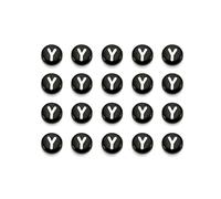 XWNXQ Lot de 1 000 Perles intercalaires Rondes en Acrylique de 7 mm, Lettres Noires de l'alphabet AZ, pour enfilage, Fabrication de Bracelets, Colliers et Bijoux