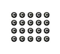 XWNXQ Lot de 1 000 Perles intercalaires Rondes en Acrylique de 7 mm, Lettres Noires de l'alphabet AZ, pour enfilage, Fabrication de Bracelets, Colliers et Bijoux