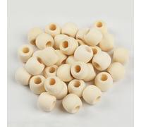 XWNXQ Lot de 1 000 Perles Rondes en Bois Naturel à Gros Trou, 11 x 12 mm, pour Bracelets, Sacs et Accessoires de Fabrication Artisanale