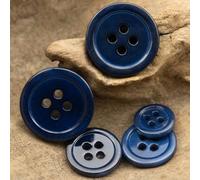 XWNXQ Lot de 10 à 100 Boutons en Coquillage Naturel de 11,5 à 20 mm, Bleu foncé, 4 Trous, Ronds, pour Couture Artisanale, pour Costume, Chemise, Pull, Cardigan, Accessoires décoratifs