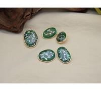 XWNXQ Lot de 10 Boutons en résine, Boutons nacrés en Forme spéciale de Coquillage écrasé, Boutons Cousus à la Main, Boutons métalliques Multicolores pour Accessoires de vêtements de Manteau de Pull