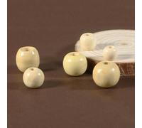 XWNXQ Lot de 100 Perles en Bois à Gros Trous de 10 à 18 mm, Perles d'espacement Vintage en Bois Naturel, pour Tissage de Bracelets Faits Main, Accessoires pour Cheveux et décorations