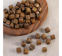 XWNXQ Lot de 100 Perles en Bois Naturel de 8 à 10 mm, Perles d'espacement Vintage en Bois pour Bracelets, Colliers, Loisirs créatifs et Fabrication de Bijoux