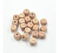 XWNXQ Lot de 20 à 100 Perles carrées en Bois de hêtre Naturel de 12 mm, Chiffres de 0 à 9, pour la Fabrication de Bracelets et pendentifs artisanaux