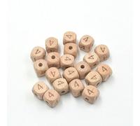 XWNXQ Lot de 20 à 100 Perles carrées en Bois de hêtre Naturel de 12 mm, Chiffres de 0 à 9, pour la Fabrication de Bracelets et pendentifs artisanaux