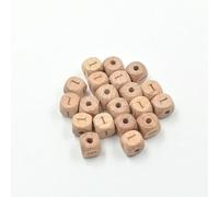 XWNXQ Lot de 20 à 100 Perles carrées en Bois de hêtre Naturel de 12 mm, Chiffres de 0 à 9, pour la Fabrication de Bracelets et pendentifs artisanaux