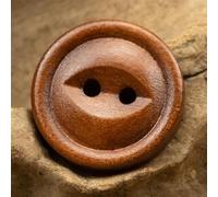 XWNXQ Lot de 20 boutons fisheye 18-20 mm,Boutons En Bois De Poirier Naturel,2 trous,ronds,pour couture artisanale,boutons en bois,marron,pour chemise,pull,cardigan,boutons décoratifs