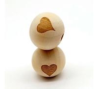 XWNXQ Lot de 20 Perles en Bois imprimées à la Main de 20 mm, Perles en Bois Naturelles avec Trou, Motif Smiley, pour Bracelets, Colliers, Accessoires de décoration et de Bricolage