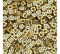 XWNXQ Lot de 200 Perles carrées en Acrylique doré de 6 mm, Lettres de l'alphabet de l'AZ, à Enfiler, pour Bracelets, Colliers et Porte-clés Faits Main, pour Loisirs créatifs