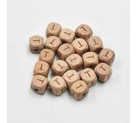 XWNXQ Lot de 30/50/100 Perles carrées en Bois de 12 mm, Perles en Bois Naturel avec Trous, pour la Fabrication de Bracelets, Colliers, Porte-clés et Bijoux