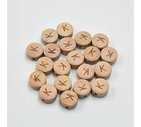 XWNXQ Lot de 30/50/100 Perles Rondes Plates en Bois de 15 mm, Perles en Bois Naturel avec Trous, pour Bracelets, Colliers, Porte-clés et créations Artisanales
