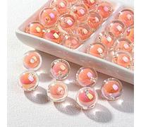 XWNXQ Lot de 30 à 100 Perles acryliques Transparentes de 16 mm, Perles intercalaires Rondes pour Bracelets, Colliers, Porte-clés, Accessoires de Fabrication de Bijoux Faits Main