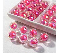 XWNXQ Lot de 30 à 100 Perles acryliques Transparentes de 16 mm, Perles intercalaires Rondes pour Bracelets, Colliers, Porte-clés, Accessoires de Fabrication de Bijoux Faits Main