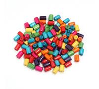 XWNXQ Lot de 400 Perles en Bois Naturel de 8/12 mm, cylindriques et colorées, en érable, pour la Fabrication de Bijoux, de Boucles d'oreilles et d'accessoires