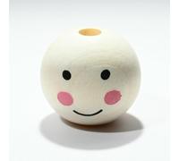 XWNXQ Lot de 50/100 Perles en Bois de 20 mm avec Visages, Perles Rondes en Bois à Motif Smiley, pour Bracelets en Perles, Artisanat Fait Main, Accessoires décoratifs