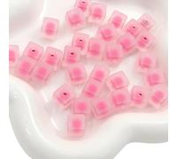XWNXQ Lot de 50 à 100 Perles acryliques Transparentes Mates de 10 mm, Perles intercalaires carrées colorées, pour Bracelets, Colliers et Accessoires de Bijoux Faits Main